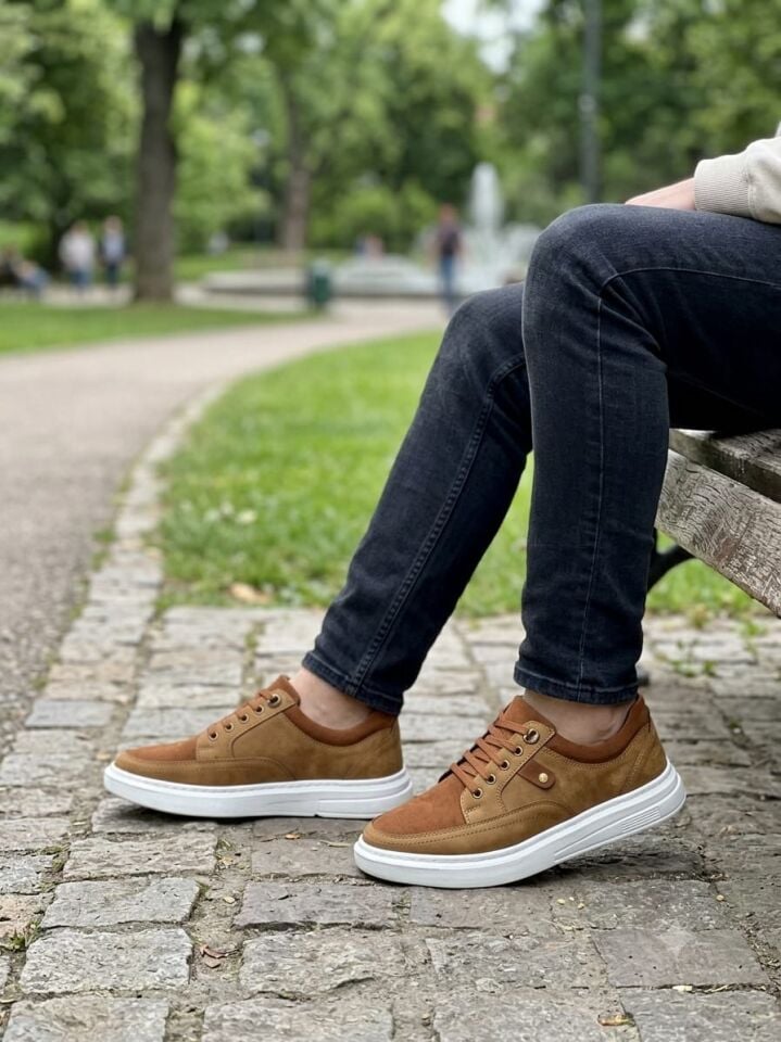 Taba Erkek Ayakkabı | Hafif Poli Tabanlı Günlük Sneaker