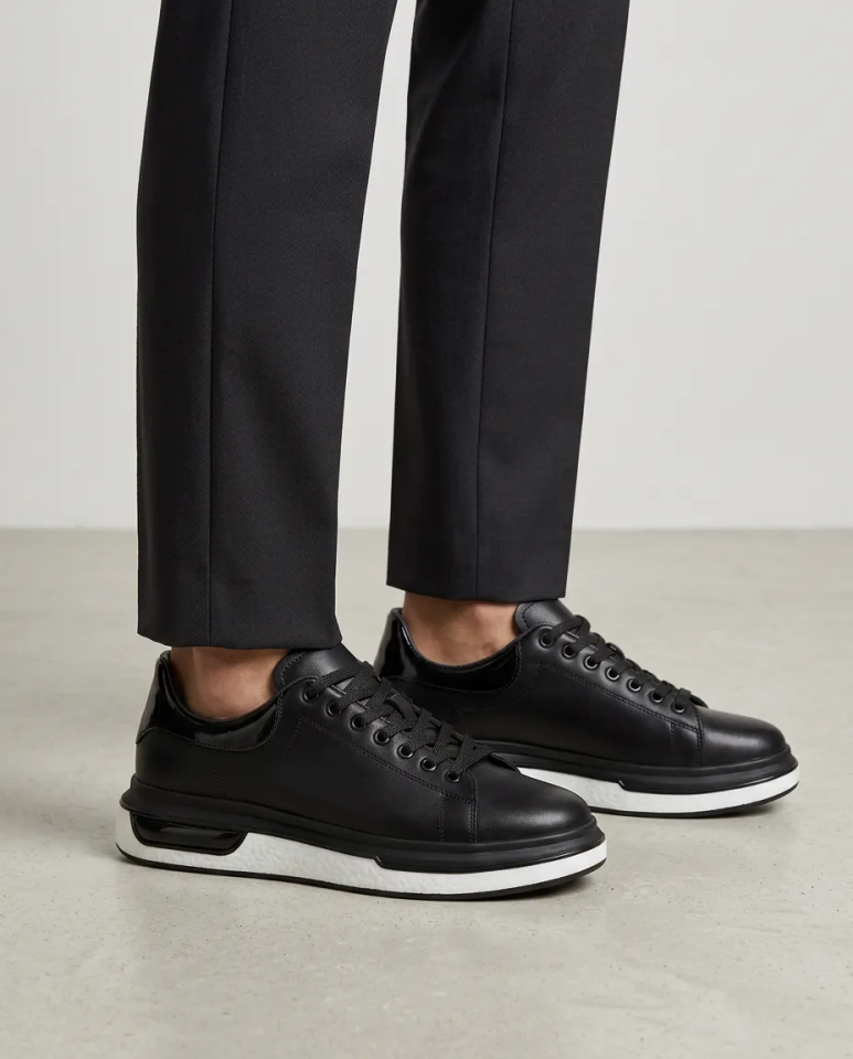 Premium %100 Hakiki Deri Erkek Sneaker - İthal Balon Taban