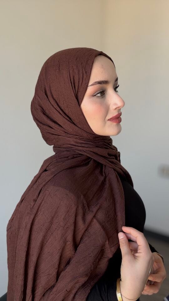 Sareva Bordo / Kızıl Kahve Bambu Kraş Şal