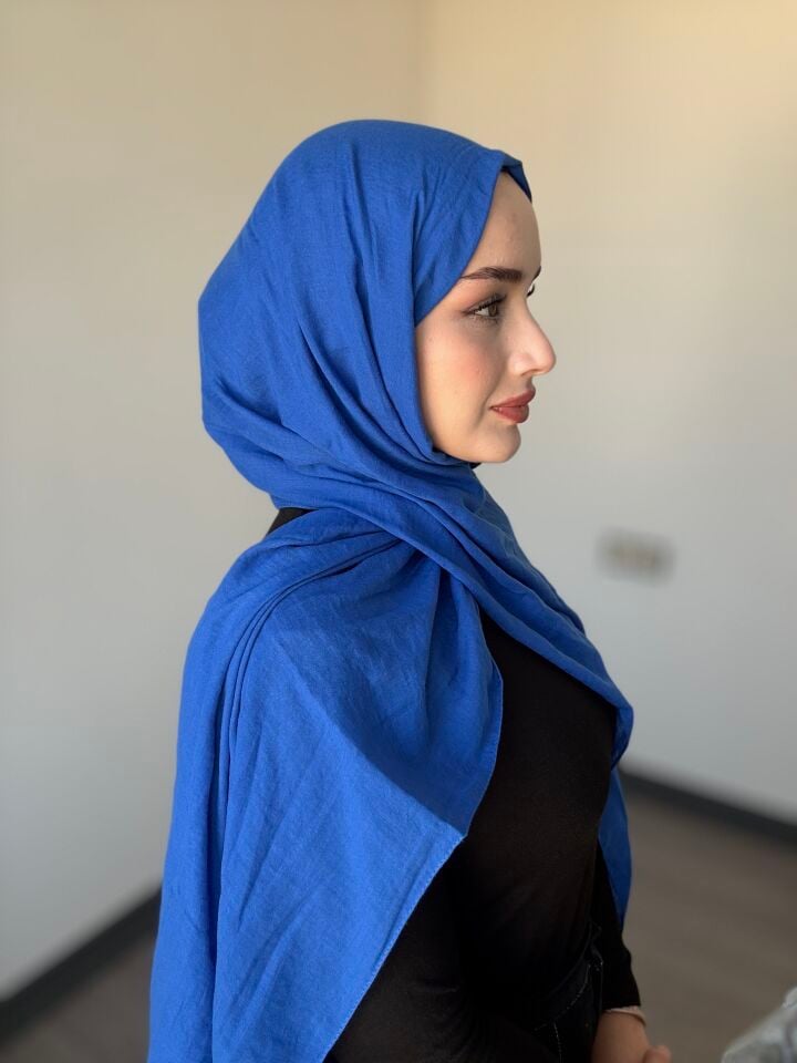 Sareva Saks Mavisi Pamuk Şal