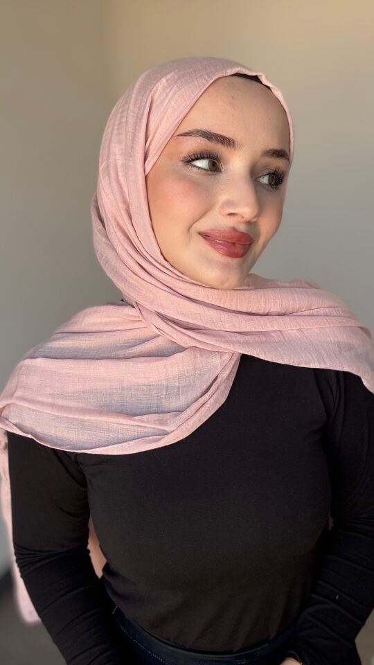 Sareva Açık Pembe Pamuk Şal