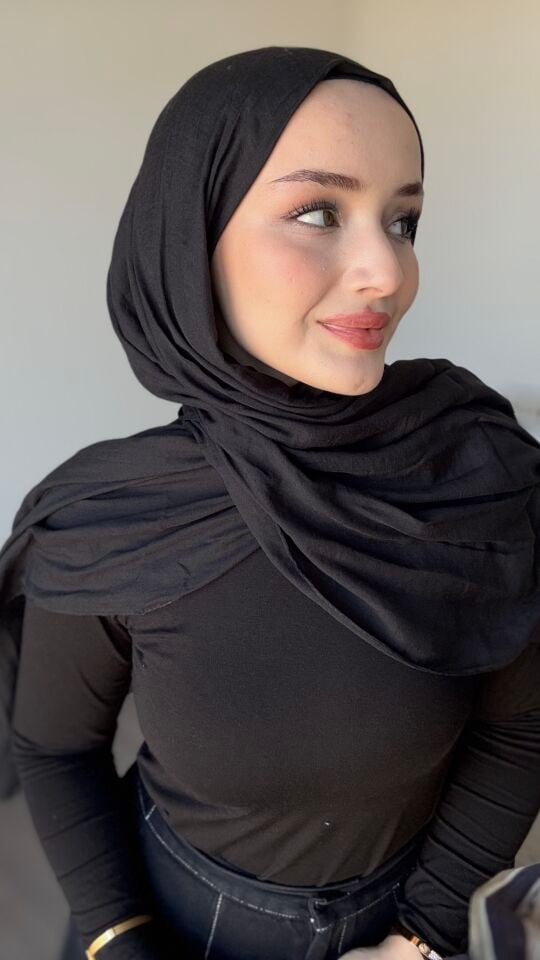 Sareva Siyah Pamuk Şal