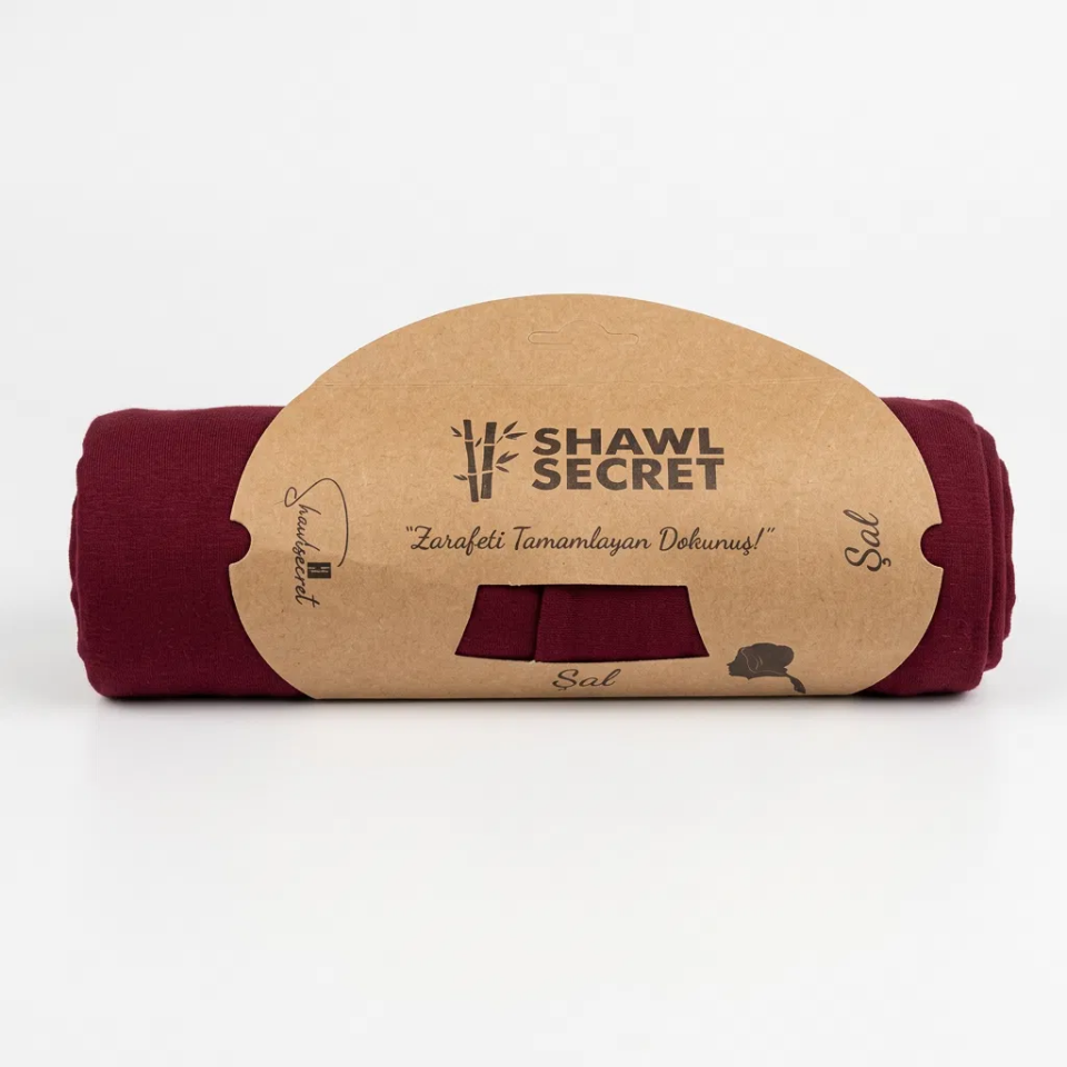 Sareva Shawl Secret Bordo Penye Şal