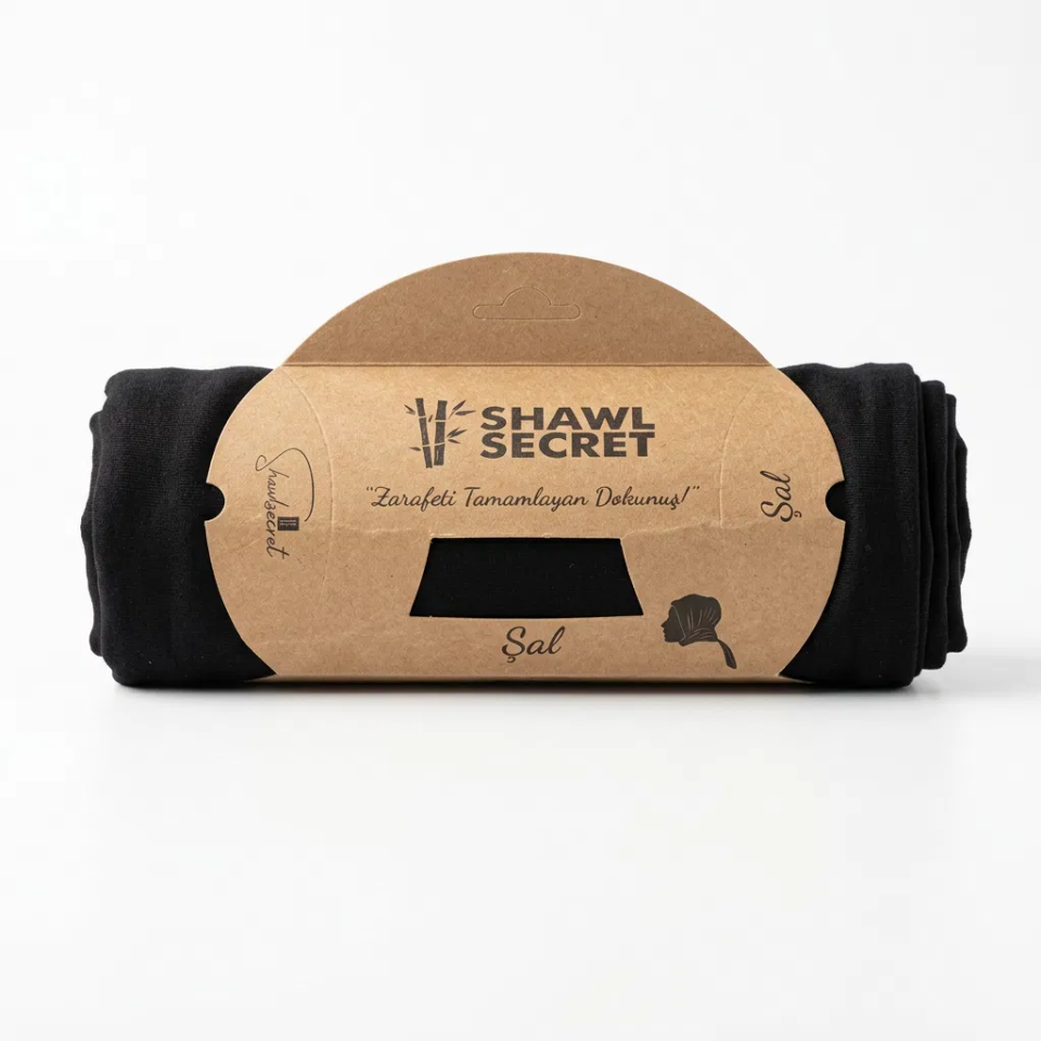 Sareva Shawl Secret Siyah Penye Şal