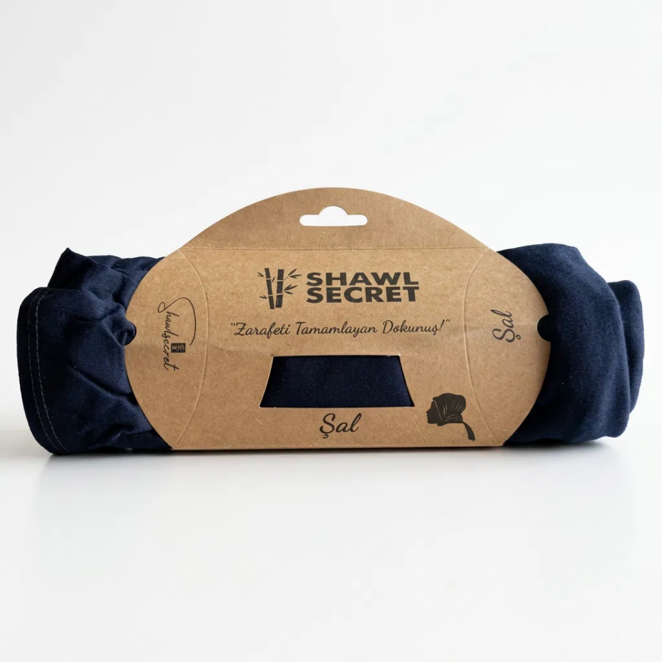 Sareva Shawl Secret Lacivert Penye Şal
